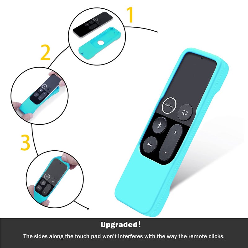 Lambcare 2 Pack Case Compatible with Apple TV 4K/ 4th Gen Remote Light Weight Anti-Slip Shock Proof Silicone Cover for Controller for Apple TV Siri Remote (Blue and Purple Glow) - Image 5